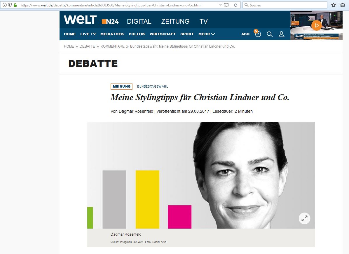 Link im nachfolgenden Textblock Screenshot von Welt.de